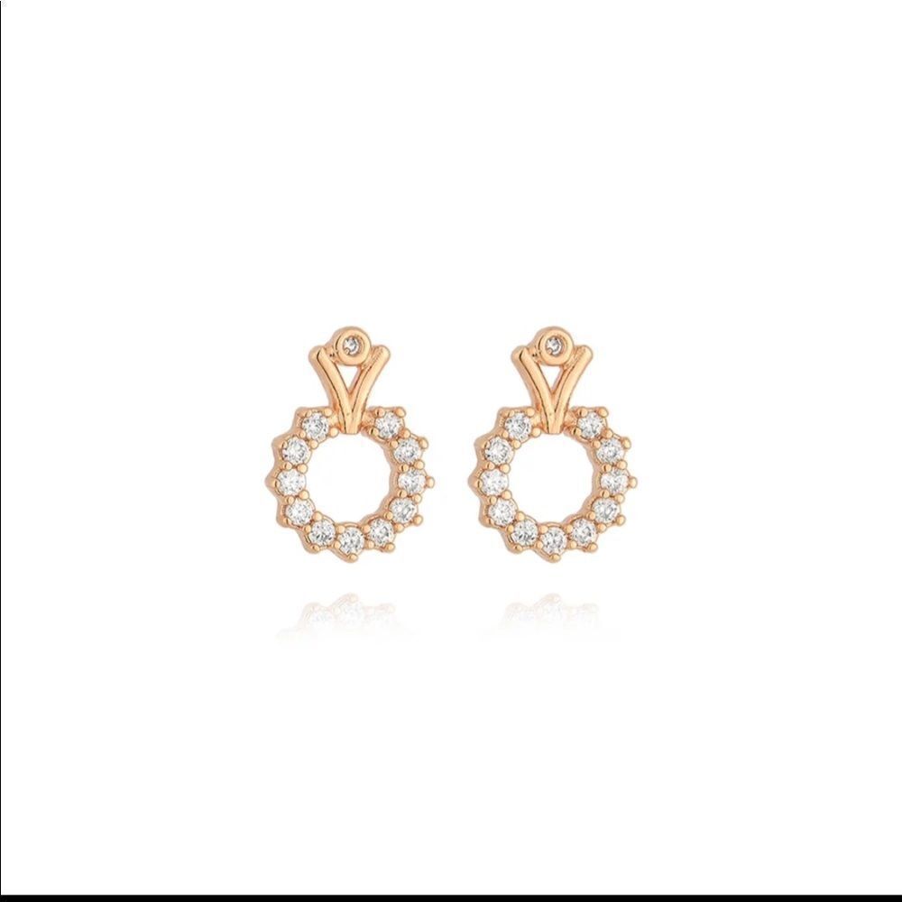 Earrings Zirconia Gold Ros Plated Ipsy Bag 45$